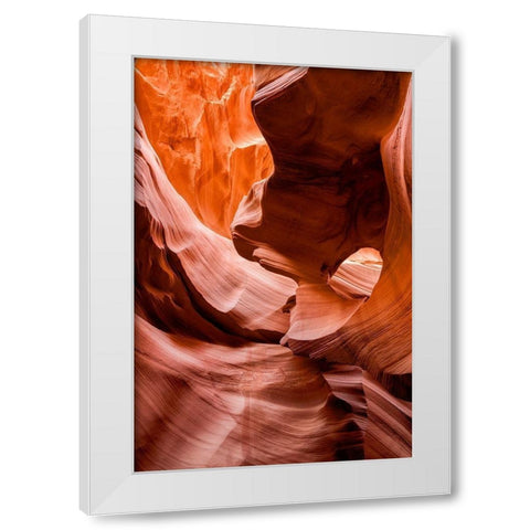 Arizona-Page-Antelope Canyon Navajo Tribal Park-Lower Antelope Canyon White Modern Wood Framed Art Print by Collins, Ann