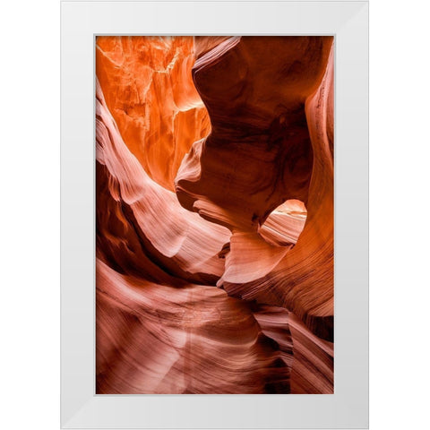 Arizona-Page-Antelope Canyon Navajo Tribal Park-Lower Antelope Canyon White Modern Wood Framed Art Print by Collins, Ann