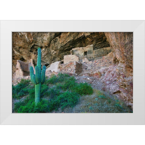 Tonto National Monument-Arizona-USA White Modern Wood Framed Art Print by Miller, Anna