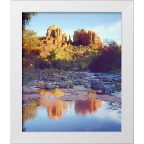 Arizona, Sedona Cathedral Rock and Oak Creek White Modern Wood Framed Art Print by Talbot Frank, Christopher