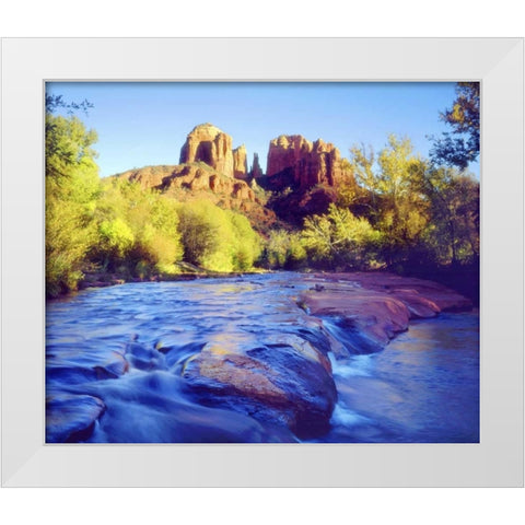 Arizona, Sedona Cathedral Rock and Oak Creek White Modern Wood Framed Art Print by Talbot Frank, Christopher