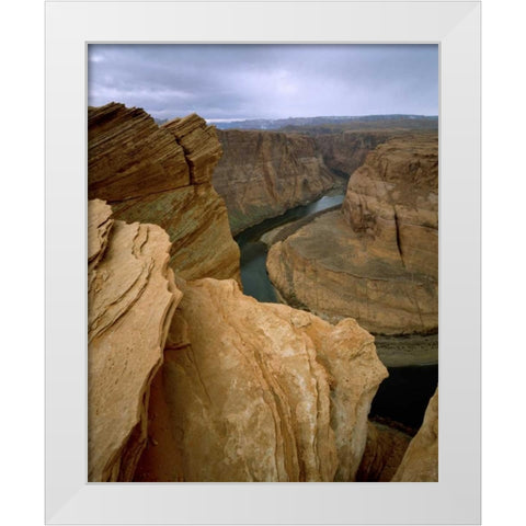 AZ, Horseshoe Bend of the Colorado River White Modern Wood Framed Art Print by Zuckerman, Jim