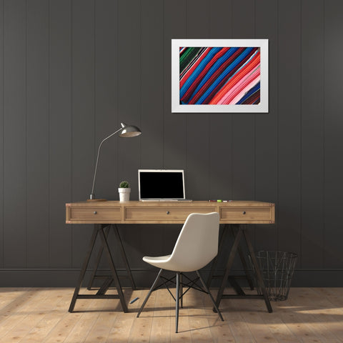 Arizona, Scottsdale Blanket on display in market White Modern Wood Framed Art Print by Ross, Nancy ,  Steve