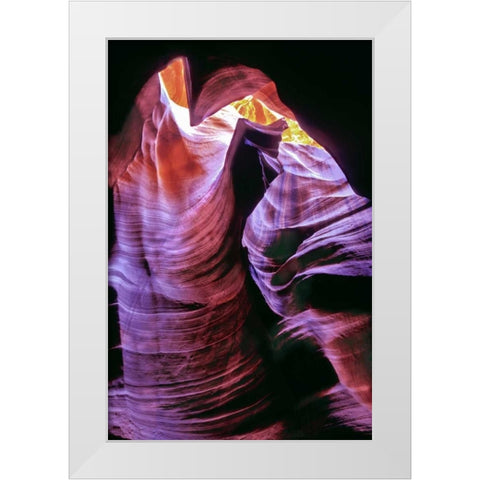 Arizona, Slot canyon in Upper Antelope Canyon White Modern Wood Framed Art Print by Welling, Dave