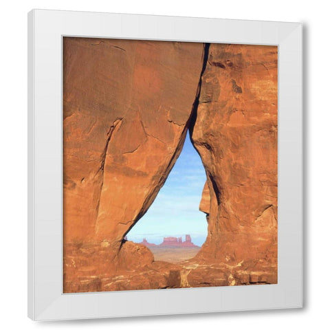 AZ, Formations through famous Teardrop Window White Modern Wood Framed Art Print by Talbot Frank, Christopher