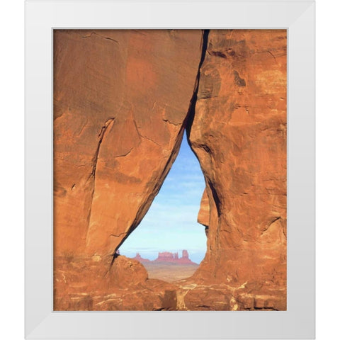 AZ, Formations through famous Teardrop Window White Modern Wood Framed Art Print by Talbot Frank, Christopher