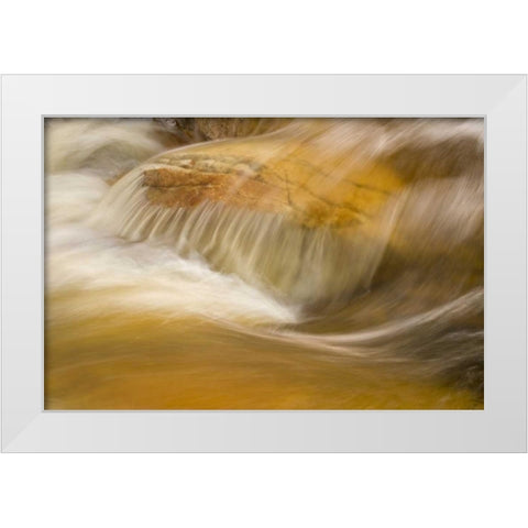 AZ, Tucson, Flowing water in the Romero Pools White Modern Wood Framed Art Print by Paulson, Don