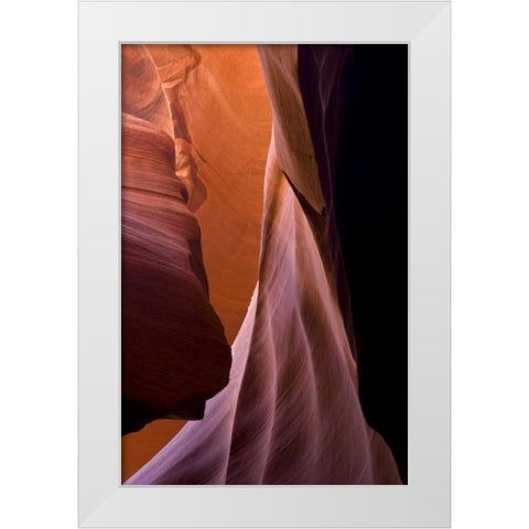 AZ, Upper Antelope Canyon Patterns in sandstone White Modern Wood Framed Art Print by Rotenberg, Nancy