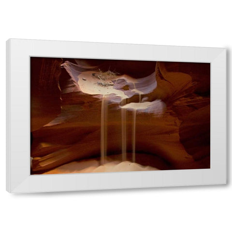 AZ, Upper Antelope Canyon Streams of loose sand White Modern Wood Framed Art Print by Illg, Cathy and Gordon