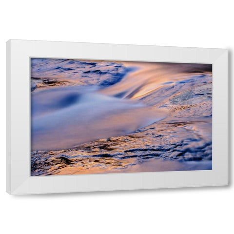 Arizona, Sedona Reflections on water over rock White Modern Wood Framed Art Print by OBrien, Jay