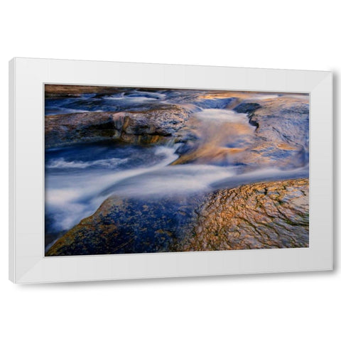Arizona, Sedona Reflections on water over rock White Modern Wood Framed Art Print by OBrien, Jay