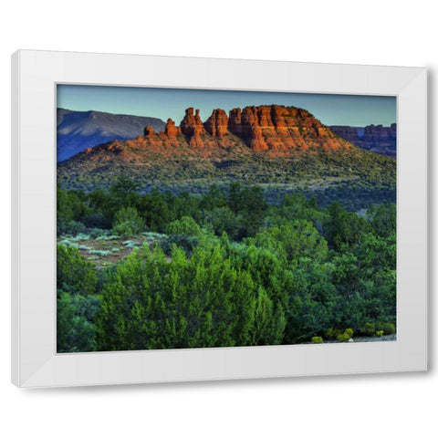 Arizona Sunset landscape in Red Rocks State Park White Modern Wood Framed Art Print by OBrien, Jay