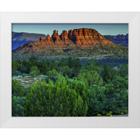 Arizona Sunset landscape in Red Rocks State Park White Modern Wood Framed Art Print by OBrien, Jay