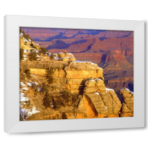 USA, Arizona, Grand Canyon NP in winter White Modern Wood Framed Art Print by Talbot Frank, Christopher