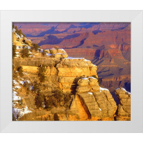 USA, Arizona, Grand Canyon NP in winter White Modern Wood Framed Art Print by Talbot Frank, Christopher