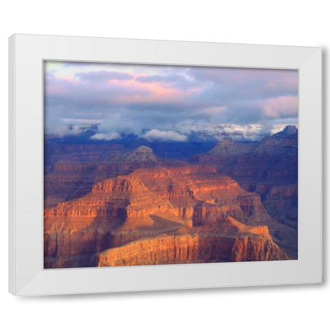 USA, Arizona, Grand Canyon NP in winter White Modern Wood Framed Art Print by Talbot Frank, Christopher