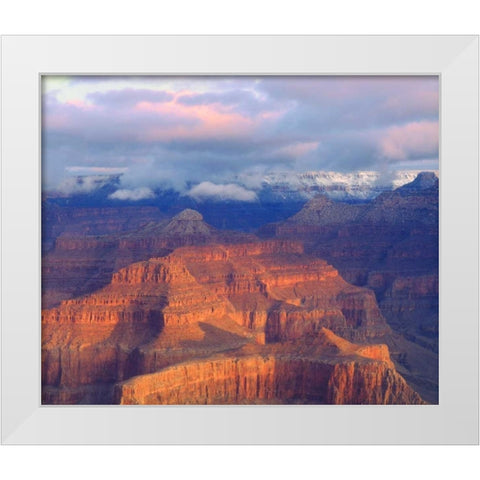 USA, Arizona, Grand Canyon NP in winter White Modern Wood Framed Art Print by Talbot Frank, Christopher
