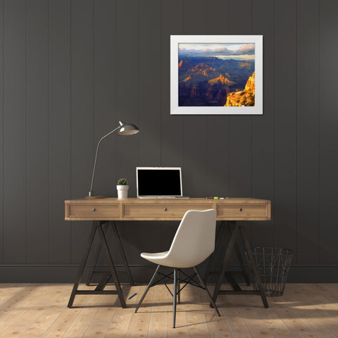 USA, Arizona, Grand Canyon NP in winter White Modern Wood Framed Art Print by Talbot Frank, Christopher
