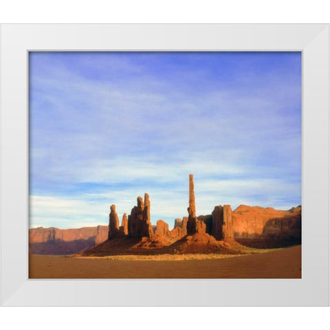 Arizona, Sandstone formations in Monument Valley White Modern Wood Framed Art Print by Talbot Frank, Christopher