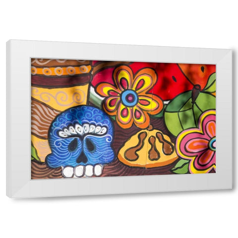 Arizona, Phoenix Colorful mural details White Modern Wood Framed Art Print by Kaveney, Wendy