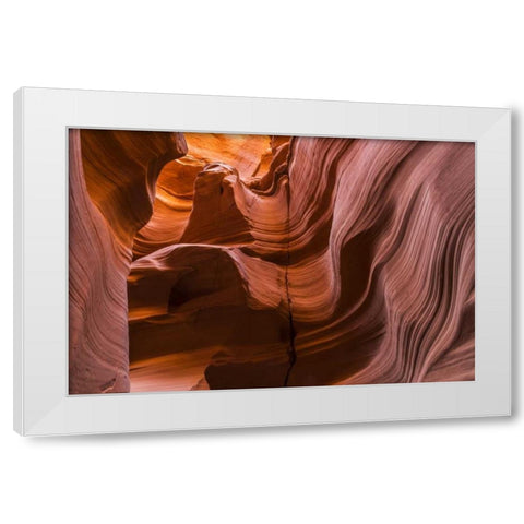 AZ, Canyon X Formation in eroded sandstone rock White Modern Wood Framed Art Print by Paulson, Don