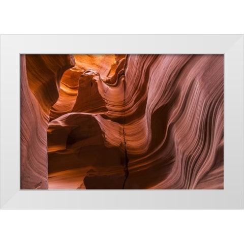 AZ, Canyon X Formation in eroded sandstone rock White Modern Wood Framed Art Print by Paulson, Don