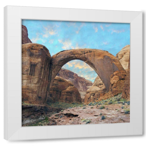 Arizona Rainbow Bridge arch in Glen Canyon NRA White Modern Wood Framed Art Print by Paulson, Don