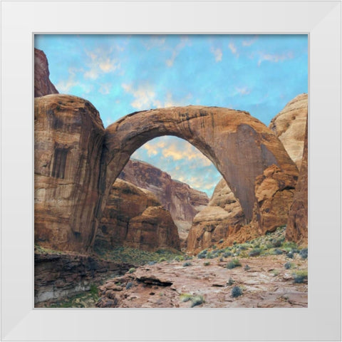 Arizona Rainbow Bridge arch in Glen Canyon NRA White Modern Wood Framed Art Print by Paulson, Don