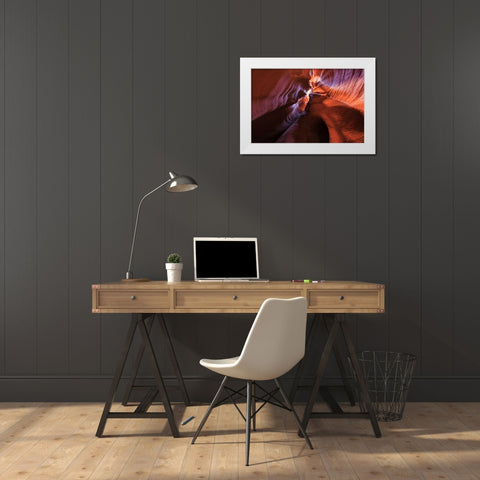 Arizona, Canyon X Formation in sandstone rock White Modern Wood Framed Art Print by Paulson, Don