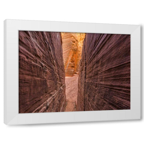 AZ, Canyon X Formations in eroded sandstone rock White Modern Wood Framed Art Print by Paulson, Don