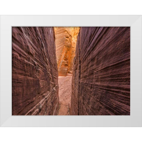 AZ, Canyon X Formations in eroded sandstone rock White Modern Wood Framed Art Print by Paulson, Don