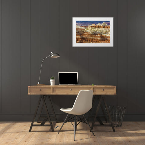 Arizona A desert area called Toad Stools White Modern Wood Framed Art Print by Paulson, Don