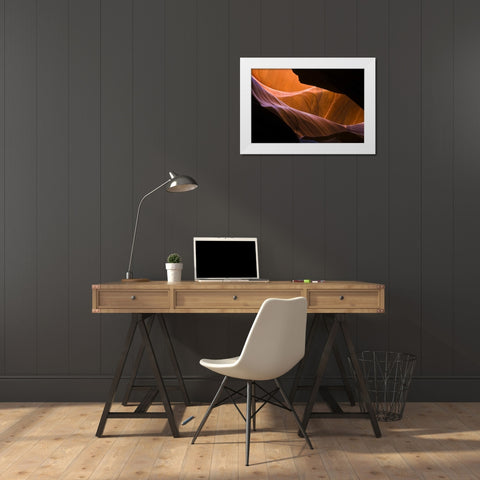 AZ, Sandstone formations in Antelope Canyon White Modern Wood Framed Art Print by Rotenberg, Nancy