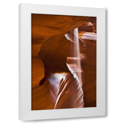 AZ, Antelope Canyon Falling sand in slot canyon White Modern Wood Framed Art Print by Rotenberg, Nancy