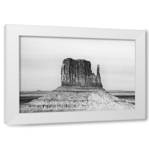 AZ, Formation in Monument Valley White Modern Wood Framed Art Print by Flaherty, Dennis