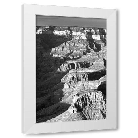 AZ, Grand Canyon, Landscape of eroded formations White Modern Wood Framed Art Print by Flaherty, Dennis