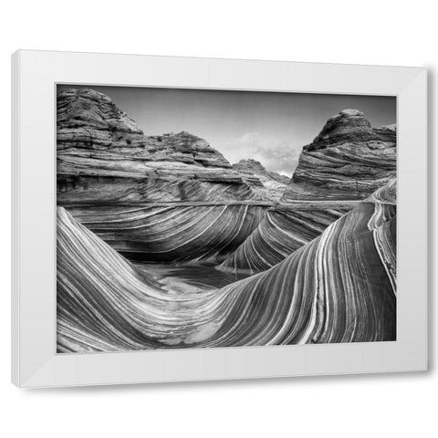 AZ, Vermilion Cliffs, Paria Canyon The Wave White Modern Wood Framed Art Print by Flaherty, Dennis