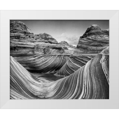 AZ, Vermilion Cliffs, Paria Canyon The Wave White Modern Wood Framed Art Print by Flaherty, Dennis