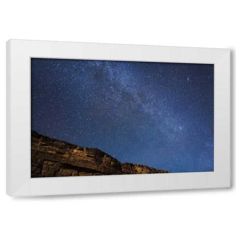 AZ, Grand Canyon, Milky Way above Marble Canyon White Modern Wood Framed Art Print by Grall, Don