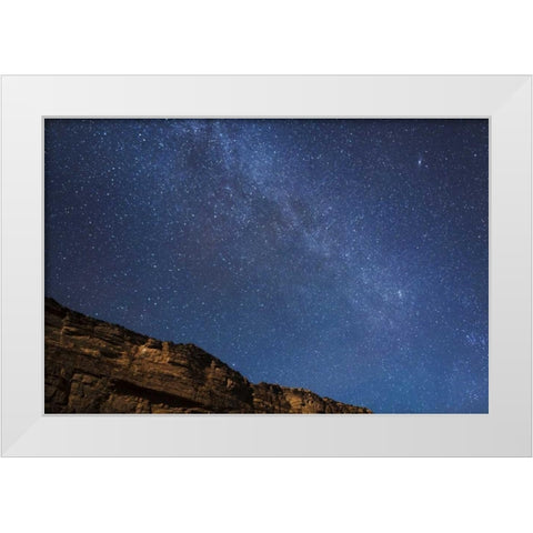 AZ, Grand Canyon, Milky Way above Marble Canyon White Modern Wood Framed Art Print by Grall, Don