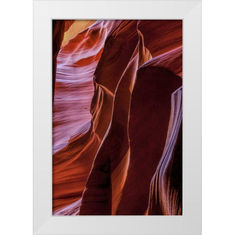 Arizona, Paige Rock patterns in Antelope Canyon White Modern Wood Framed Art Print by OBrien, Jay