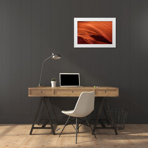 Arizona, Paige Rock patterns in Antelope Canyon White Modern Wood Framed Art Print by OBrien, Jay