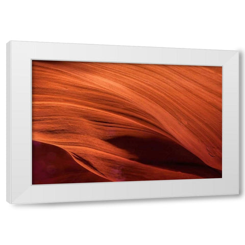 Arizona, Paige Rock patterns in Antelope Canyon White Modern Wood Framed Art Print by OBrien, Jay