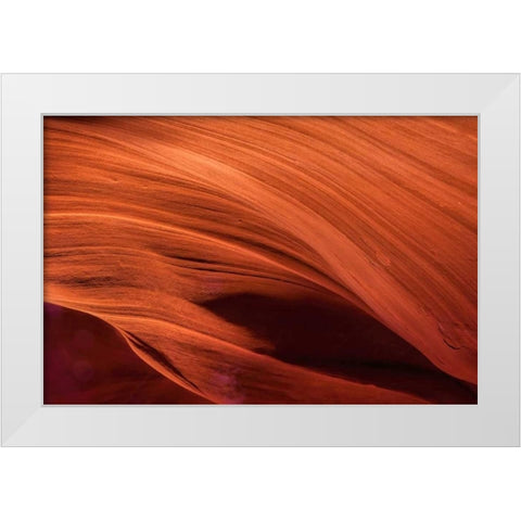 Arizona, Paige Rock patterns in Antelope Canyon White Modern Wood Framed Art Print by OBrien, Jay
