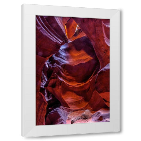 Arizona, Paige Rock patterns in Antelope Canyon White Modern Wood Framed Art Print by OBrien, Jay