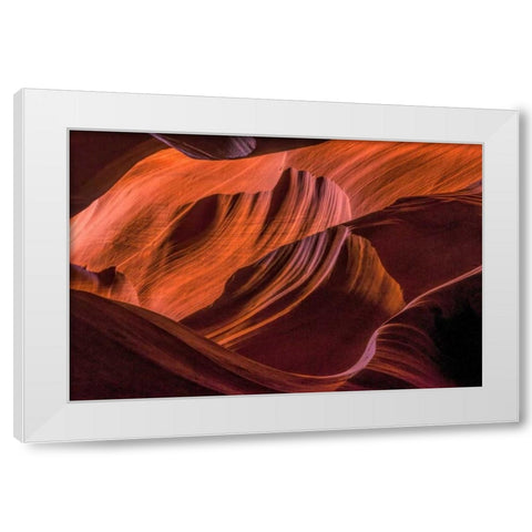 Arizona, Paige Rock patterns in Antelope Canyon White Modern Wood Framed Art Print by OBrien, Jay