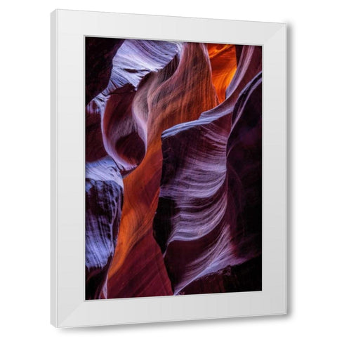 Arizona, Paige Rock patterns in Antelope Canyon White Modern Wood Framed Art Print by OBrien, Jay