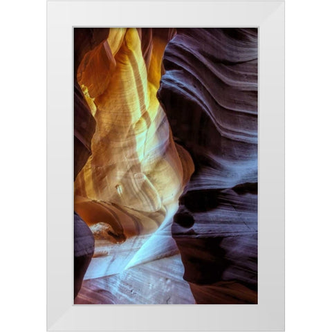 Arizona, Paige Rock patterns in Antelope Canyon White Modern Wood Framed Art Print by OBrien, Jay