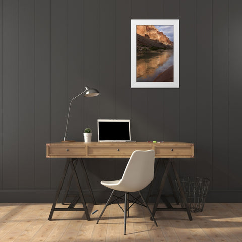 AZ, Grand Canyon, Colorado River at sunset White Modern Wood Framed Art Print by Grall, Don