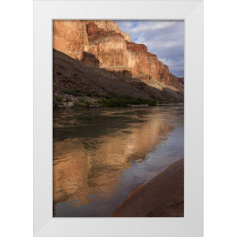 AZ, Grand Canyon, Colorado River at sunset White Modern Wood Framed Art Print by Grall, Don